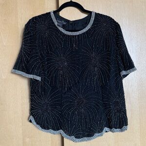 bead embroidered vintage top